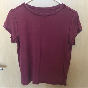 American Eagle Maroon Short Sleeve